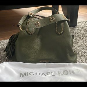 Forest green statement bag